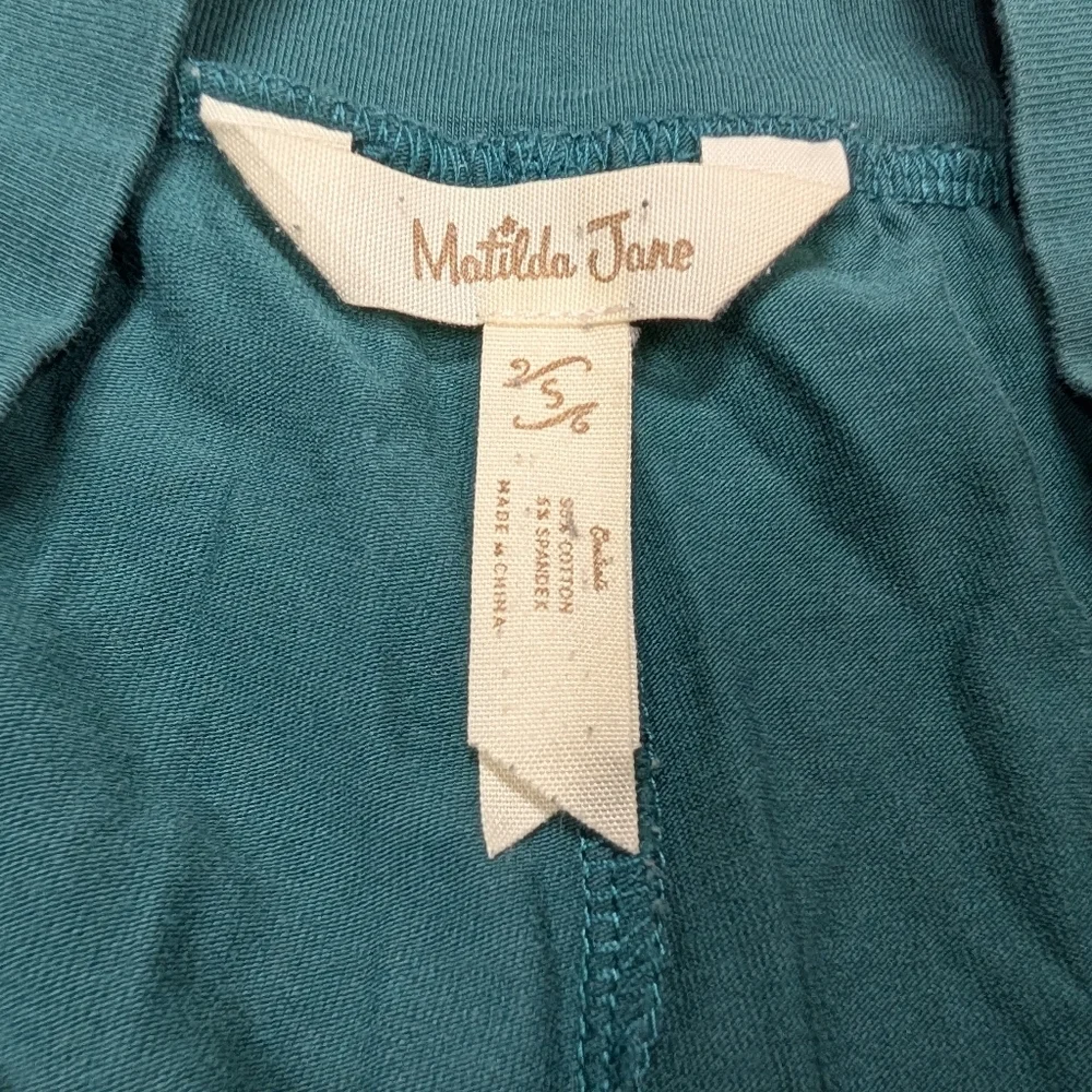 Matilda Jane Teal Wide Leg Pants with Ruffle Hem - Picture 7 of 8